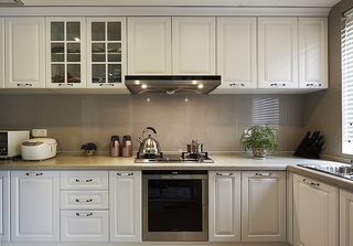 时尚现代美式厨房白色橱柜装饰效果图
