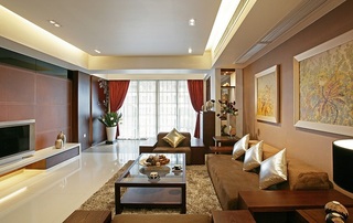 唯美精致新古典客厅沙发装饰画设计欣赏