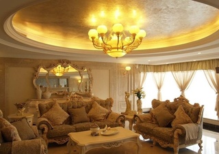 精美豪华古典欧式风格客厅设计装潢欣赏图
