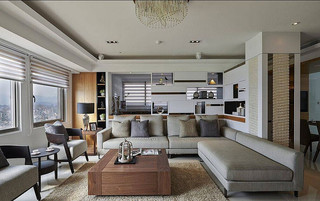 时尚精致现代装修客厅沙发隔断设计