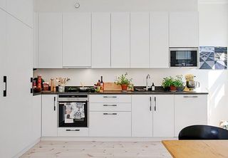 清新白色北欧风格厨房橱柜效果图