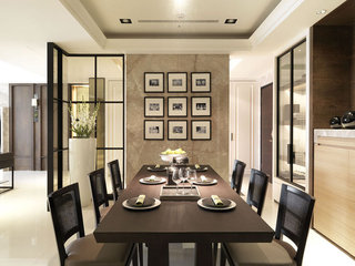 现代装修设计风格家居餐厅相片墙装饰效果图