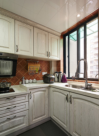 怀旧美式复古厨房橱柜装饰效果图