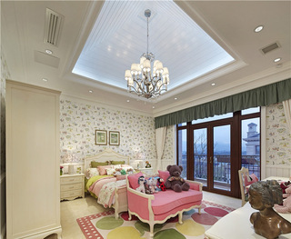 温馨典雅美式卧室吊顶设计装修图片
