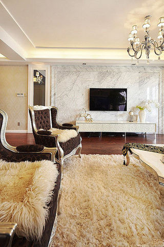 舒适时尚现代欧式风格三居客厅装修样板房
