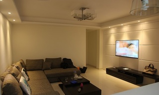 舒适简约装饰风格二居客厅瓷砖电视背景墙设计图