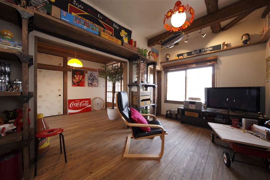 78平宜家复古日式原木和风二居室效果图