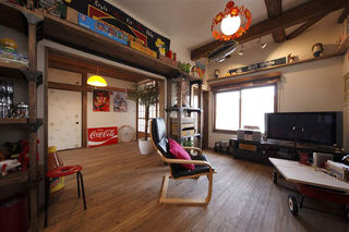 复古日式风格家居设计客厅效果图