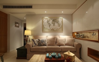典雅浪漫简约美式客厅小沙发效果图