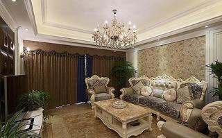 丰裕华丽欧式客厅软装装饰效果图