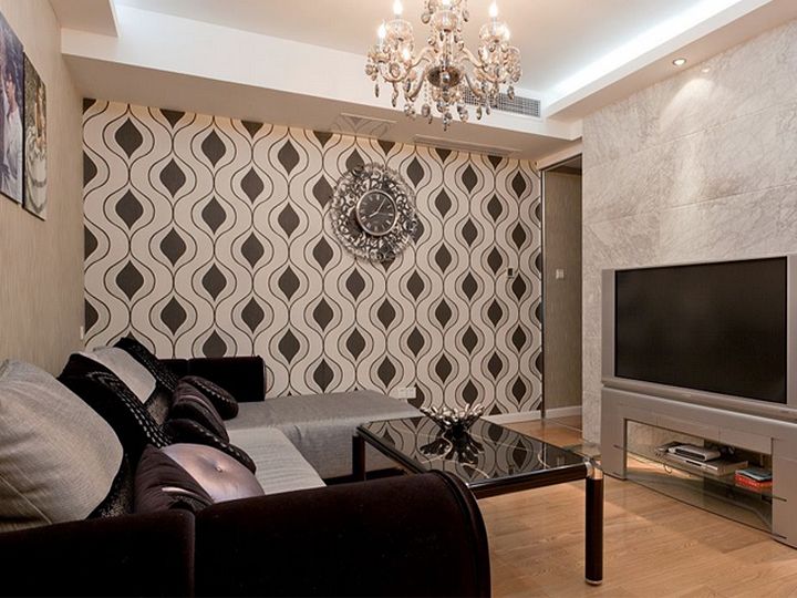 最新风雅黑白色系现代风格小户型一居室设计图片