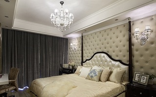 精致浪漫简欧卧室床头软包背景墙装饰设计图