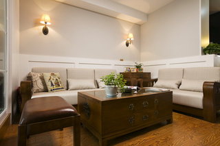 中式现代混搭风格客厅沙发效果图