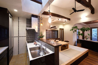 和风日式现代风格厨房吧台隔断设计图