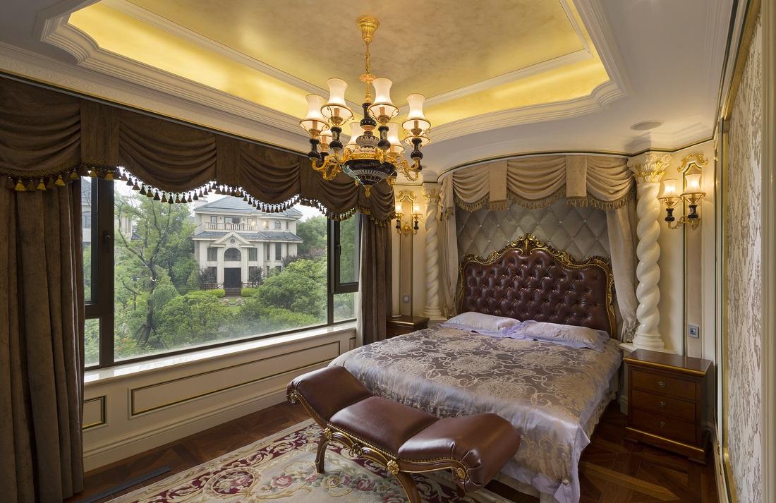 豪华鎏金古典欧式风格卧室软装装饰效果图