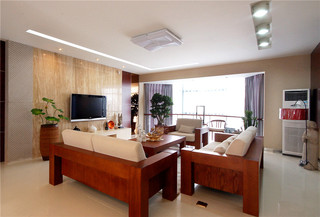 儒雅简中式风格客厅红木沙发装饰效果图