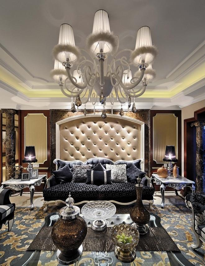 华丽摩登古典欧式风格客厅沙发软包背景墙设计图