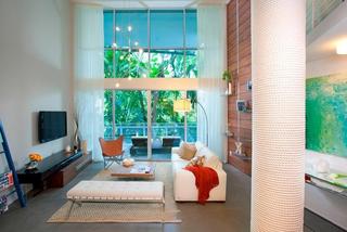 清爽简约设计风格客厅室内沙发椅装饰图