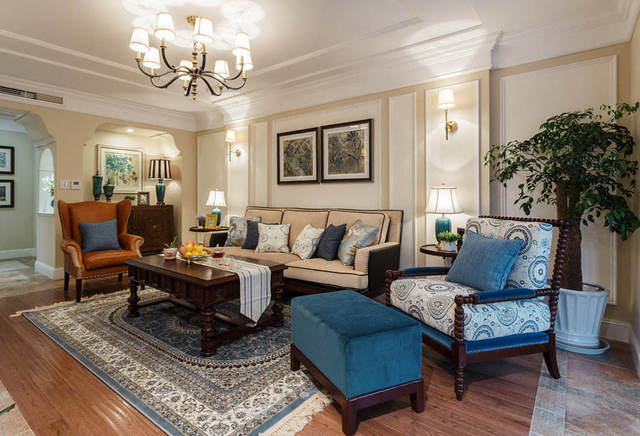 7万元打造混搭美式风格三居装修案例图_齐家网装修效果图