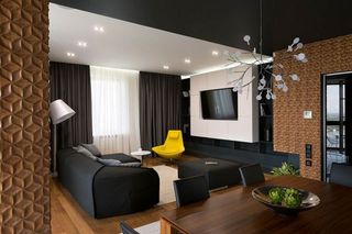 时尚现代黑白配色三居室内设计欣赏图例