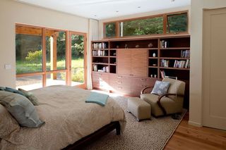 典雅美式现代风格别墅卧室书柜设计效果图