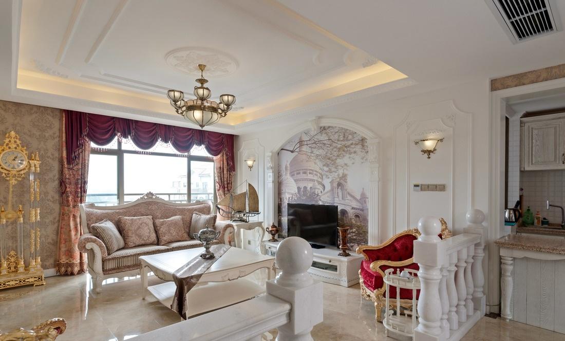 时尚白色古典欧式风格客厅软装装饰美图