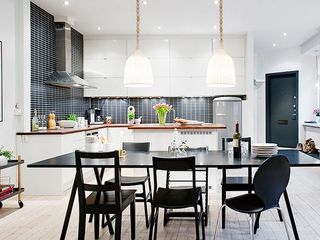 黑白精致简约美式设计厨房餐厅修图片
