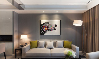 灰色素雅别致现代风格客厅沙发背景墙设计