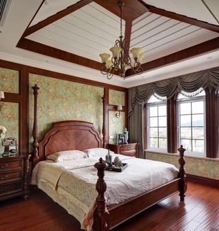 欧式古典别墅实木卧室设计装修案例图