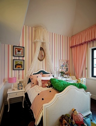粉色浪漫欧式宫廷风公主房背景墙效果图