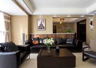 简约现代风格客厅沙发背景墙效果图片