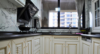 复古欧式古典U型高端厨房实木橱柜设计