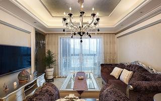 欧式古典华丽客厅吊灯装饰效果图