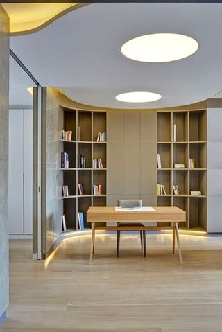 舒适简约优雅现代风格公寓书房效果图