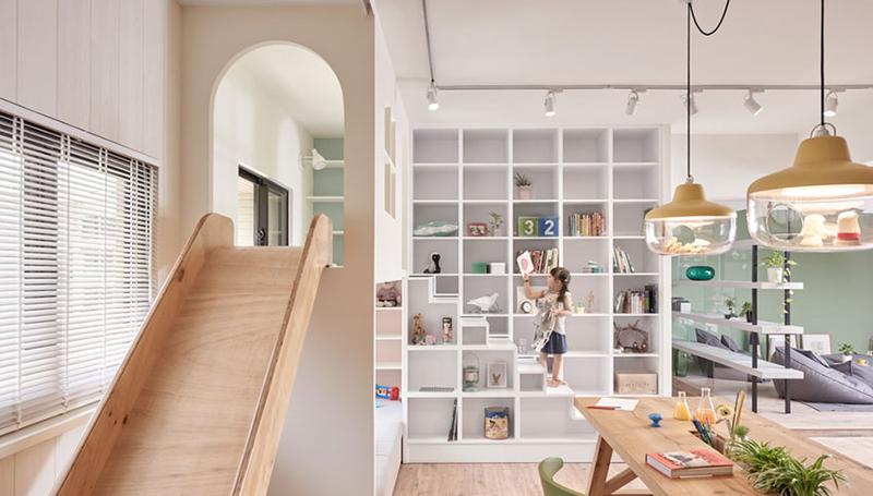 清新简约充满童趣的复古北欧风格公寓室内设计图