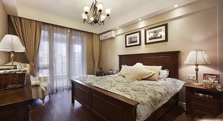 舒适简约复古美式卧室背景墙设计