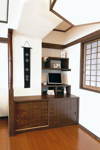简约清新日式风格家居背景墙柜子设计欣赏