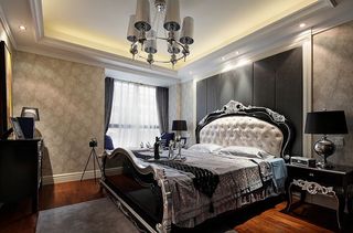 精致黑白欧式新古典风格卧室装饰效果图