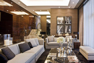 时尚现代新古典客厅微晶石背景墙设计欣赏