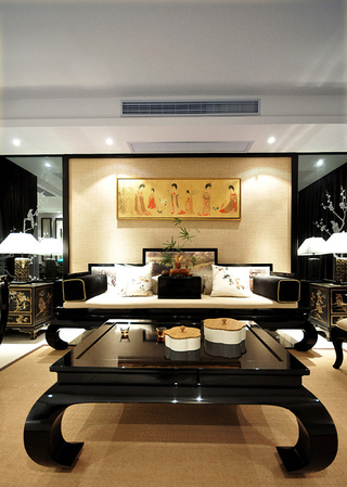 新中式古典主义风格别墅室内装修案例图