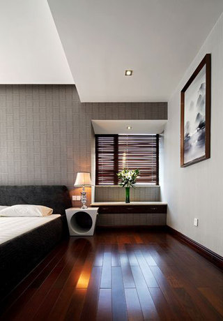 典雅简中式风格卧室飘窗地台设计装饰