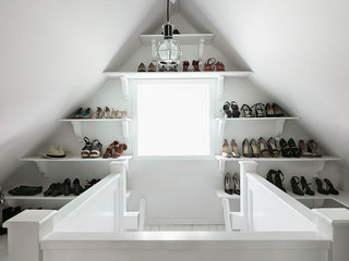 纯白创意三角北欧小阁楼鞋柜设计图
