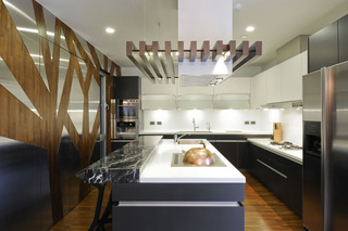 创意现代时尚风整体厨房设计装修图