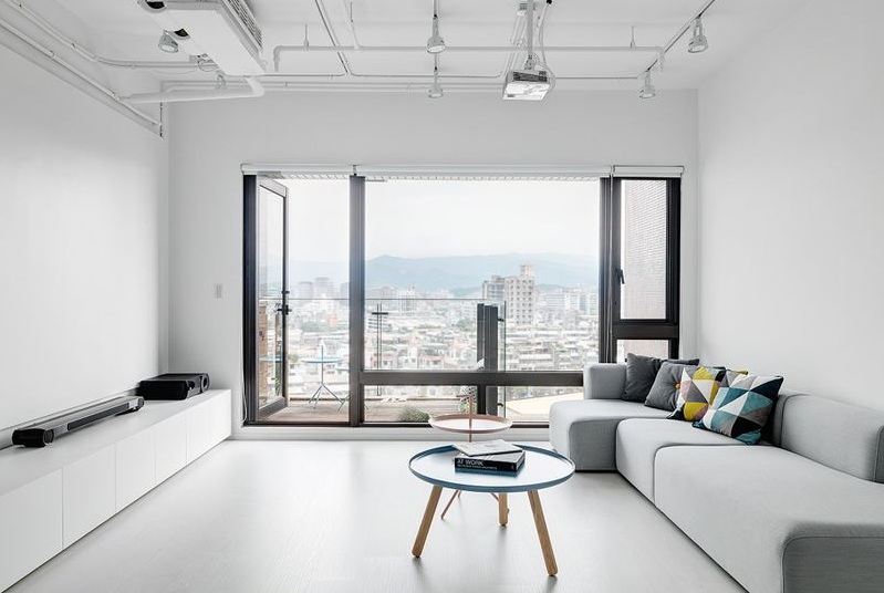 洁净极简主义风格公寓室内装潢设计图