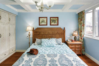唯美蓝色复古美式卧室装饰大全