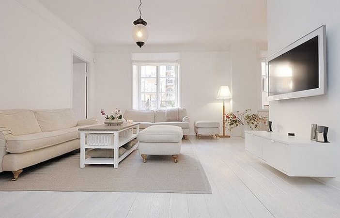 纯净白现代简约设计两居室公寓效果图