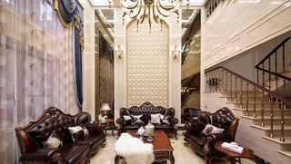 精致古典豪华欧式别墅客厅沙发效果图