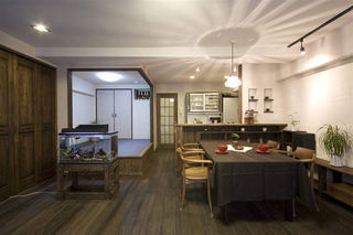 复古日式复古实木餐厅家装设计