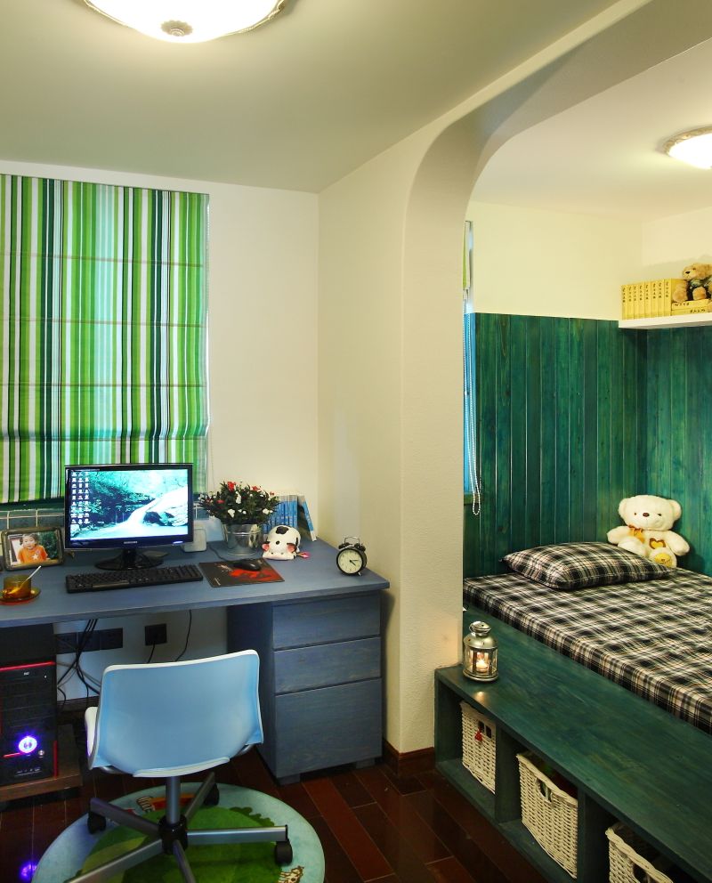 特色绿色美式儿童房装修效果图片