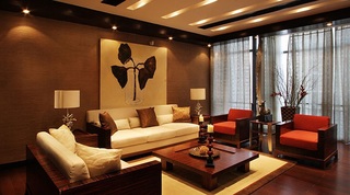 时尚咖系中式新古典家居客厅装修设计大全